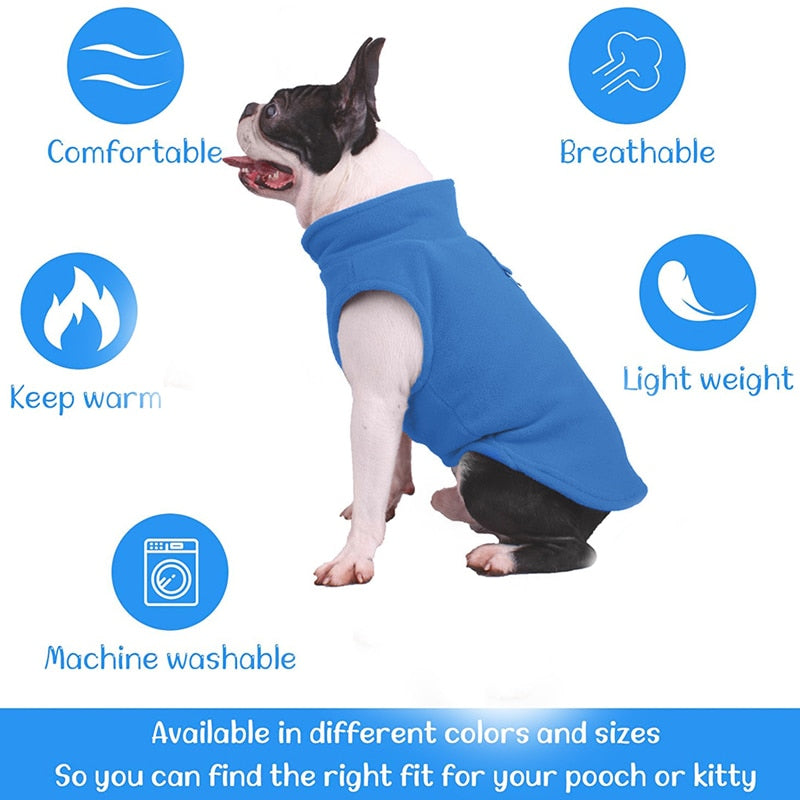Winter Fleece Pet Dog Clothes Puppy Clothing French Bulldog Coat Pug Costumes Jacket For Small Dogs Chihuahua Vest Yorkie Kitten