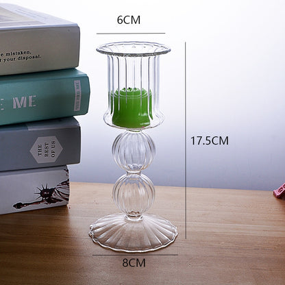 Glass Candle Holder Home Decor Wedding Decoration Home Decoration Accessories European Retro Crystal Candlestick Dropshipping