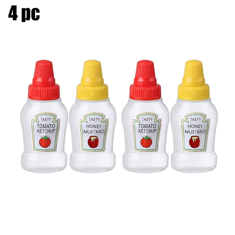 Mini Condiment Squeeze Bottle box Salad Dressing Ketchup Squeeze Jar Container Plastic Portable Lunch Box