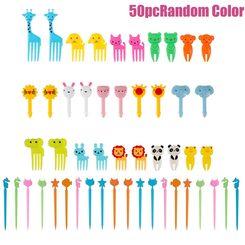 Cartoon fruit fork toothpick cute animal food selection mini sauce bottle lunch box decoration children&#39;s food supplement tool