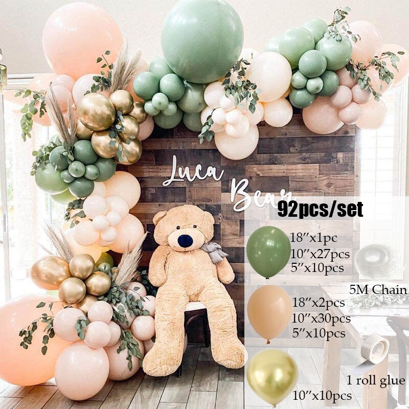 Animal Printed Balloon Arch Kit Jungle Safari Green Latex Balloons Wild One Birthday Wedding Baby Shower Party Decor Supplies