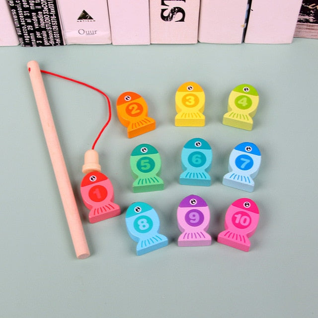 Wooden Toys Montessori for Kids Montessori Board Math Fishing  Montessori Toys wooden educational toys for baby 1 2 3 Years Old