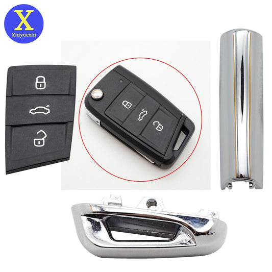 Xinyuexin Shiny Metal Part Key Pad for Vw Gollf 7 MK7 for Skoda Octavia A7 for Seat Remote Keyless Auto Metal Part for Golf Mk7