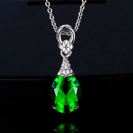 Colorful Jewelry Necklaces New Fashion Gemstone Pendant Necklace For Women Wholesale Wedding Anniversay Party Gifts