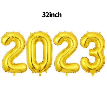 2023 Happy New Year Balloons Garland Arch Kit Christmas Eve Party Decorations For Home Supplies Xmas Foil Latex Globos