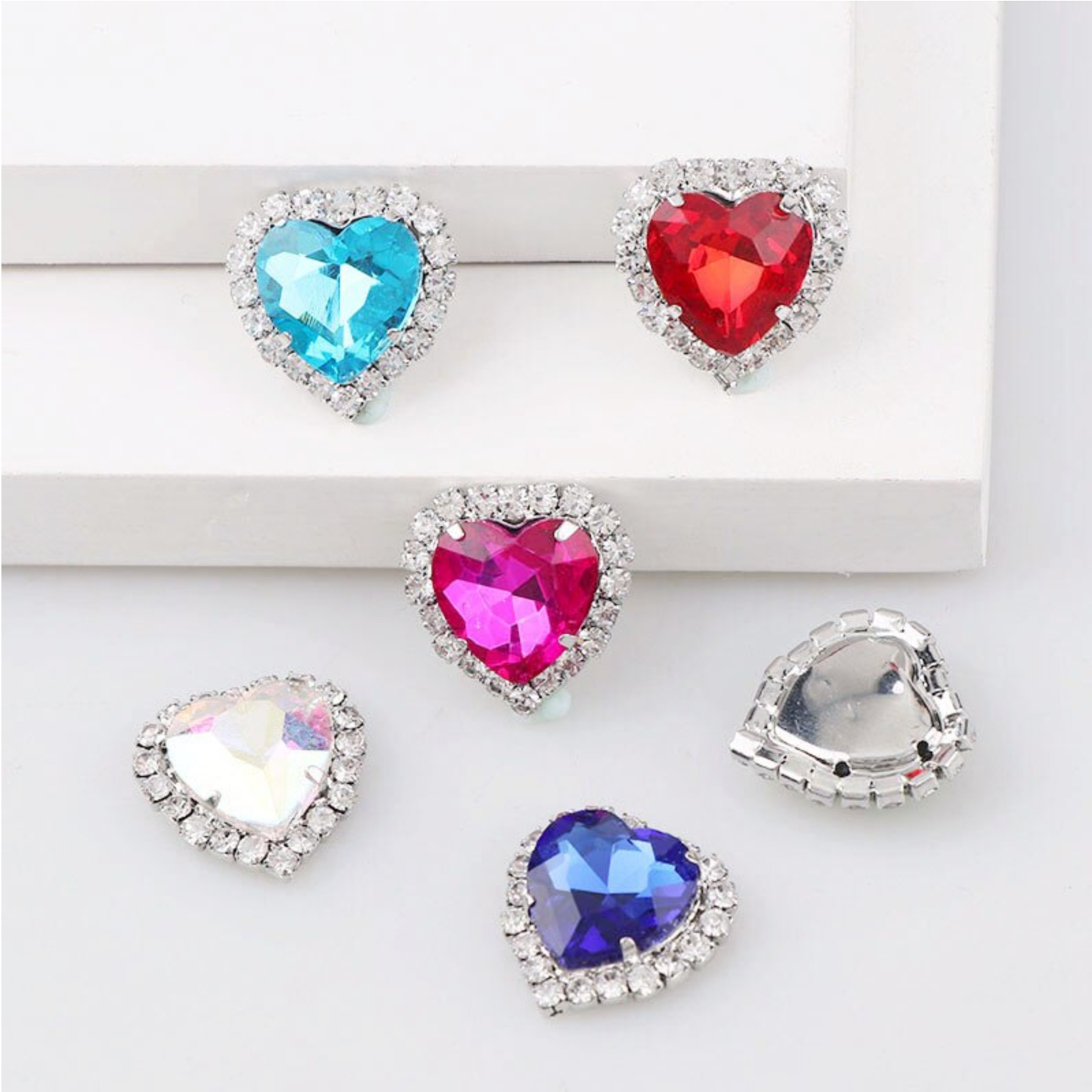 Heart-shaped Flatback Rhinestone (Bag of 10pcs)