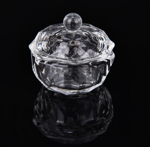Empty - Crystal Glass Dappen Dish Lid Bowl