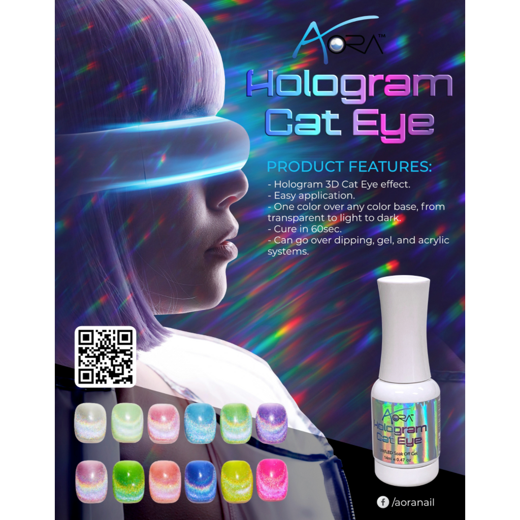 Aora - Rainbow Hologram Cateye (14ml) + FREE Magnetic