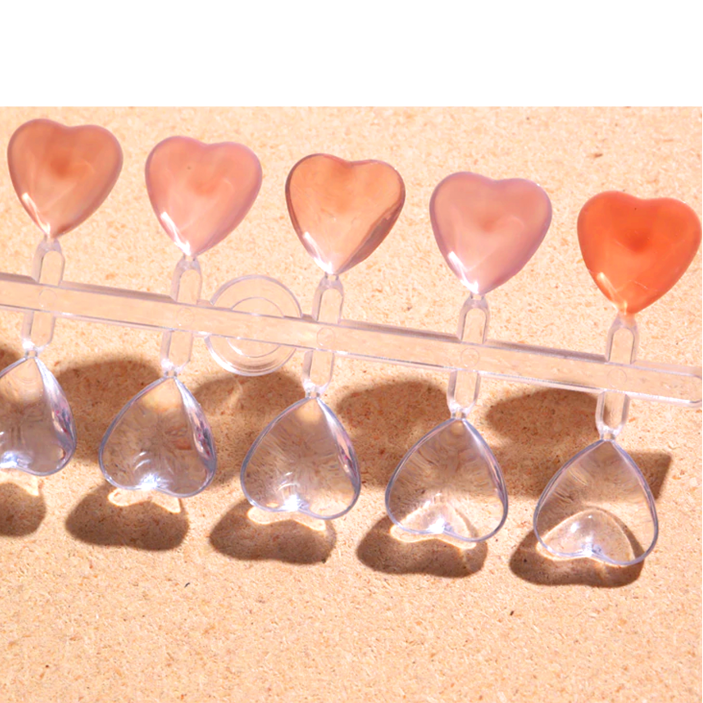 Transparent Glass Swatch Sample Display - HEART & SQUARE (Bag of 48pcs)