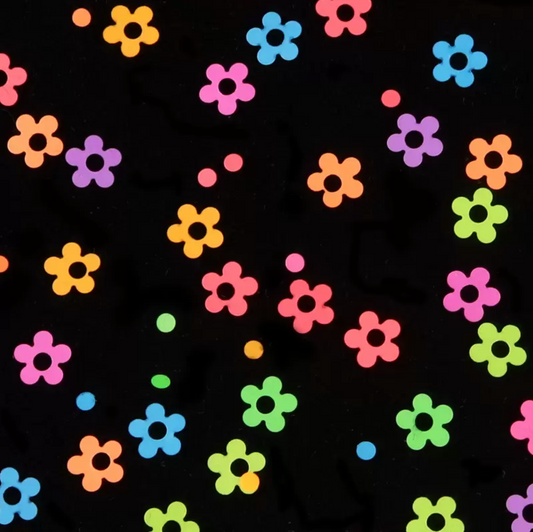 Glitter - Neon (Glow in the dark) Flower (Set of 12 Grids)