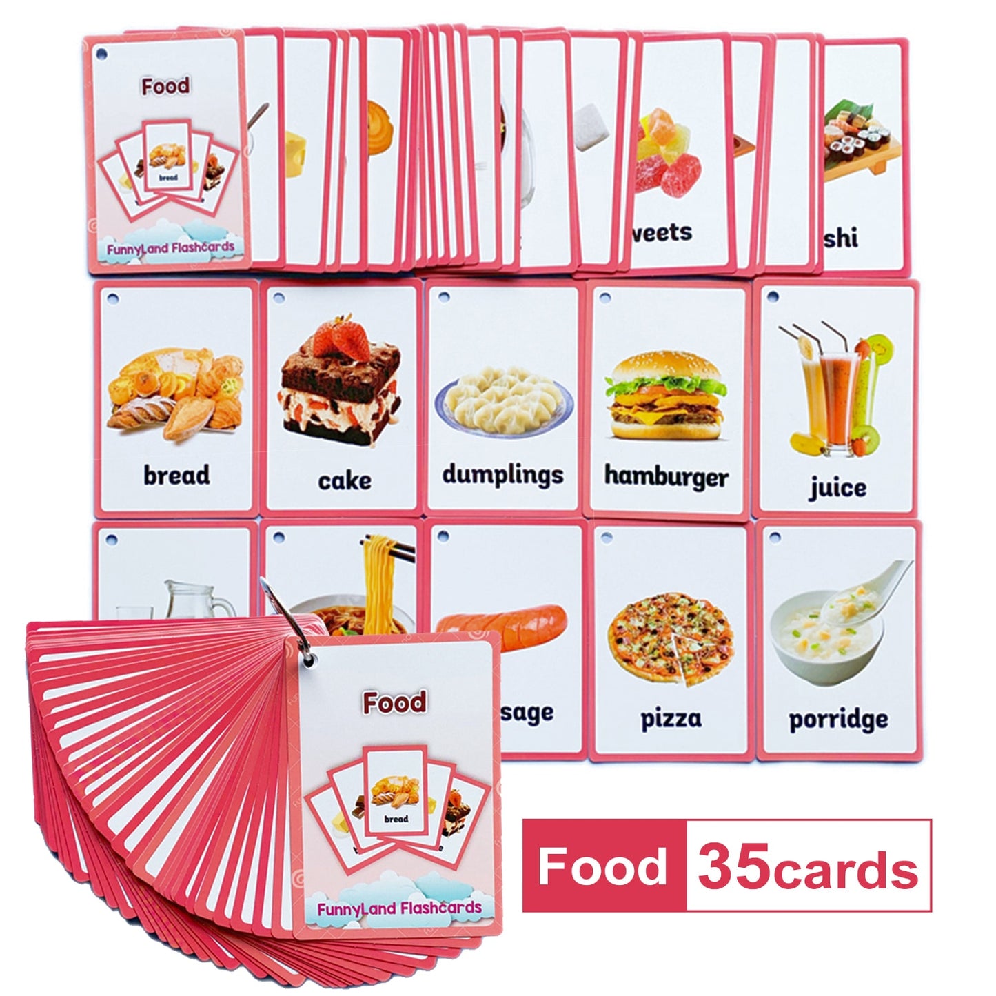 Children Baby English Learning Word Pocket Card Flashcard Montessori Educational Toys Words Table Game Gift for Kids Montessori