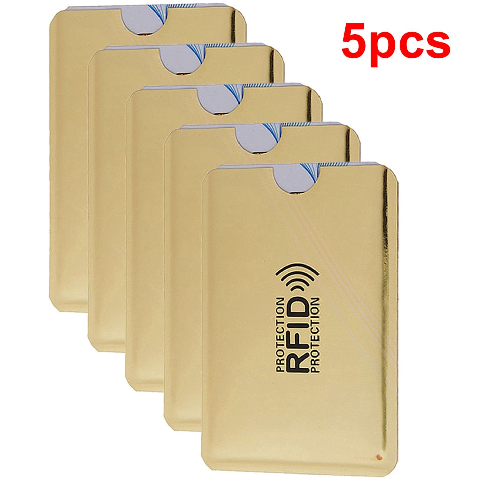 Men Anti Rfid Wallet Blocking Reader Lock Bank Card Holder Id Bank Card Case Protection Metal Credit NFC Holder Aluminium 6*9cm