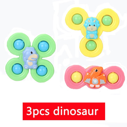 Montessori Baby Spin Top Bath Toys For Boy Children Bathing Sucker Spinner Suction Cup Toy For Kids 2 To 4 Years Rattles Teether