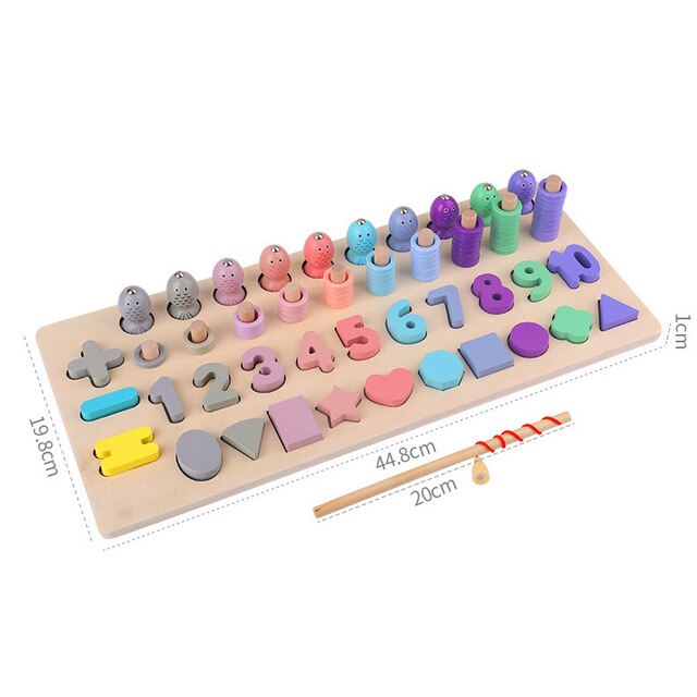 Montessori Educational Wooden Toys for Kids 2 to 4 years old Montessori Board Math Fishing Educational Toys 2 years Baby Toys