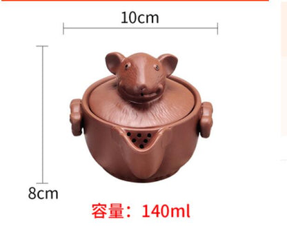 Chinese Twelve zodiac Portable Travel Tea Set Yixing Purple Clay Teapot Quik Pots Teaware Chinese Drink Teapots NLSLASI