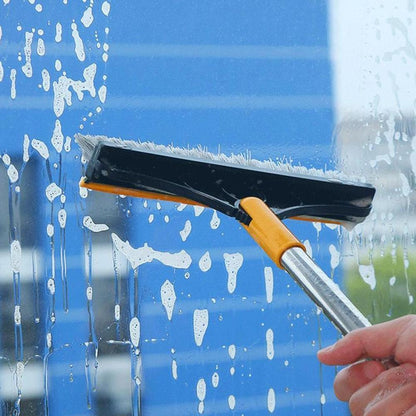 Floor Scrub Brush 2 In 1 Long Handle Wiper Stiff Bristle Window Squeegee Magic Floor Mop Bathroom Tub Cleaning Tools Dripship