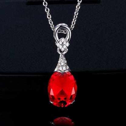 Colorful Jewelry Necklaces New Fashion Gemstone Pendant Necklace For Women Wholesale Wedding Anniversay Party Gifts