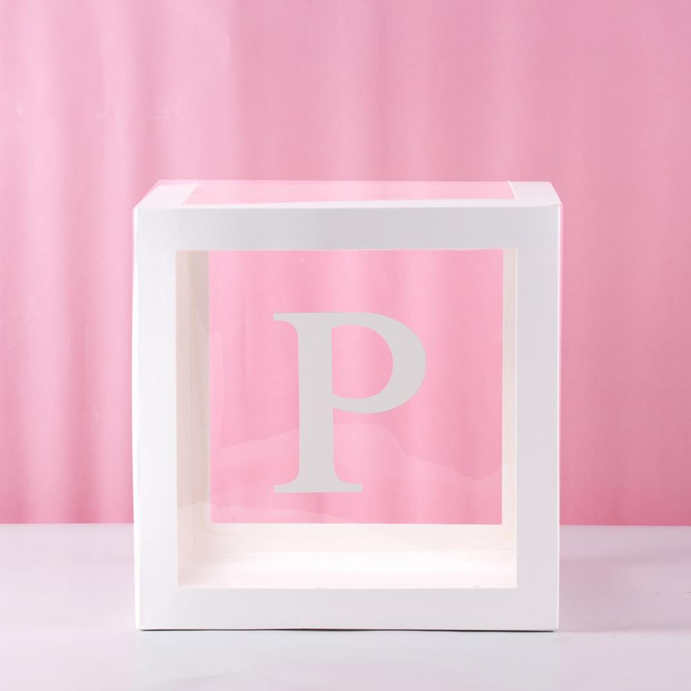 Baby Shower Decoration Boy Girl Transparent Balloon Box Letter Frist 1st Birthday Wedding Party Gender Reveal Baptism Decoration