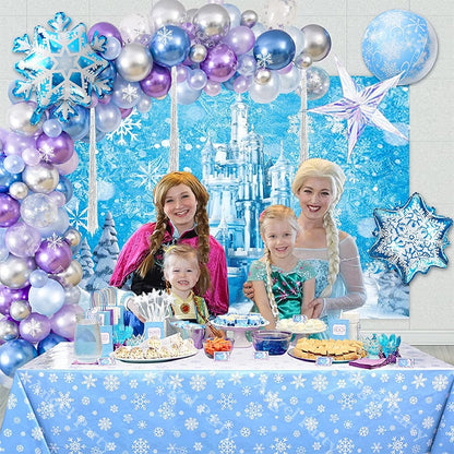 Flash Snowflake Elsa Frozen Arche Ballon Anniversaire Happy Birthday Snow Queen Balloons Party Decoration Kit Baby Shower Globos