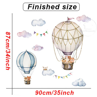 Cartoon Kids room Wall Decor Wall Stickers Hot Air Balloon Vinyl Wall Decals for Home Decoration Art Murals Sticker Wallpaper