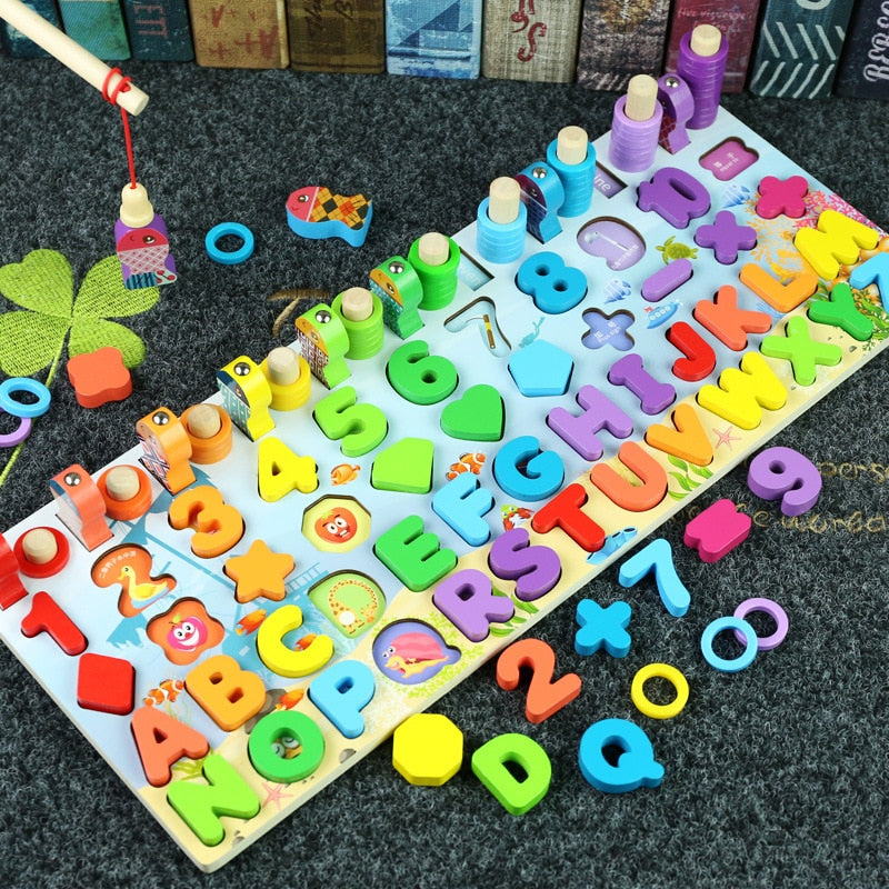 Wooden Toys Montessori for Kids Montessori Board Math Fishing  Montessori Toys wooden educational toys for baby 1 2 3 Years Old