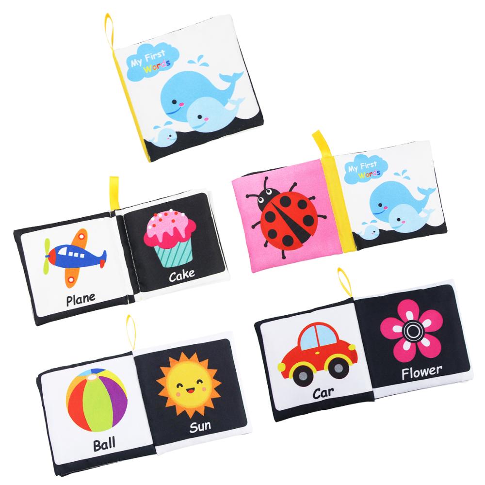 Montessori Baby Cloth Books Soft Rustle Sound Baby Quiet Books Infant Early Learning Educational Toys 0 -12 Months Rattle