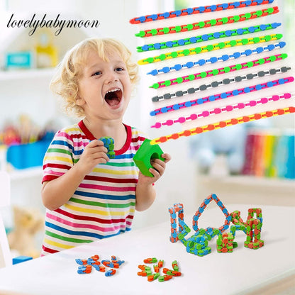 1Pcs Chain Wacky Tracks Snap Click Fidget Toys Anti Stress Kids Autism Snake Puzzles Classic Sensory Antistress Toy