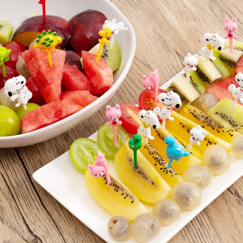 Cartoon fruit fork toothpick cute animal food selection mini sauce bottle lunch box decoration children's food supplement tool