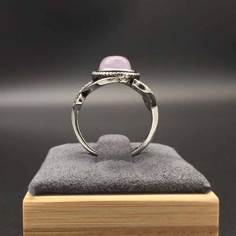HuiSept Vintage 925 Silver Ring Amethyst Gemstone Flower Shaped Fashion Jewellery Rings for Female Wedding Party Gift Wholesale