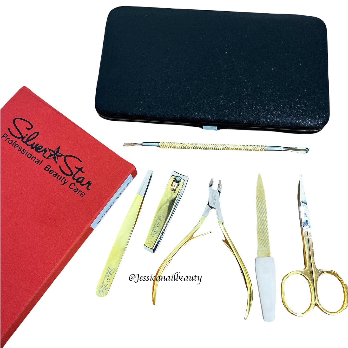 Silver Star - Portable Stainless Steel Manicure kit ( Set of 6pcs) GOLD