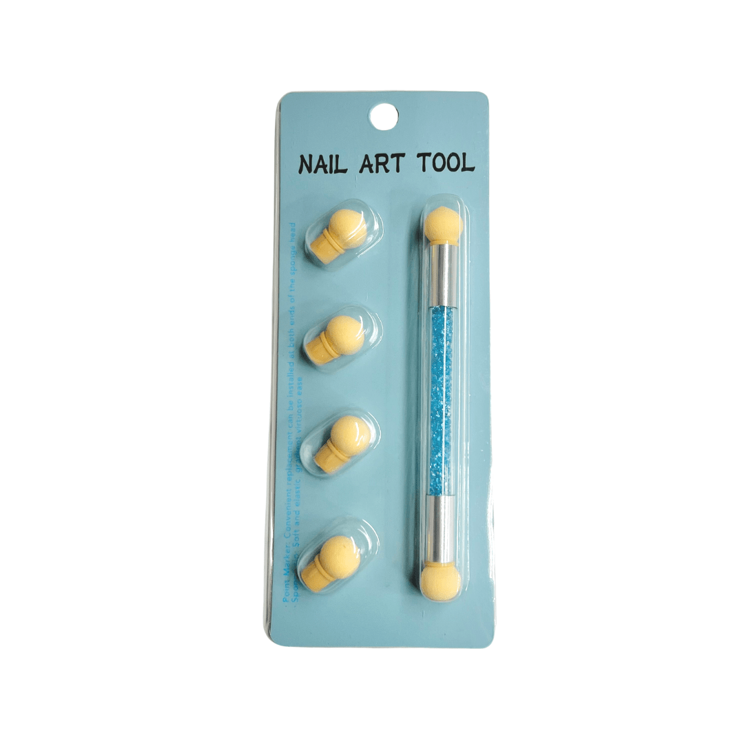 JNBS Nail Art Tool Dual Head Crystal Brush Stamper And Sponge