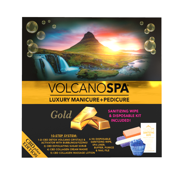 La Palm - Volcano Spa 10-IN-1 Pedicure Kit #Gold CBD (10 Steps)