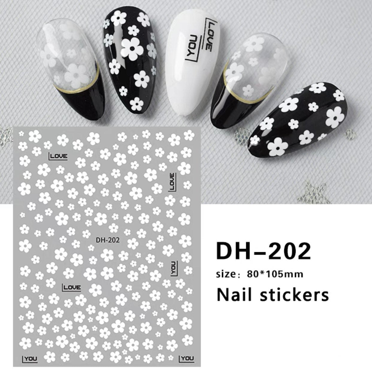Nail Sticker - Flowers - DH-202