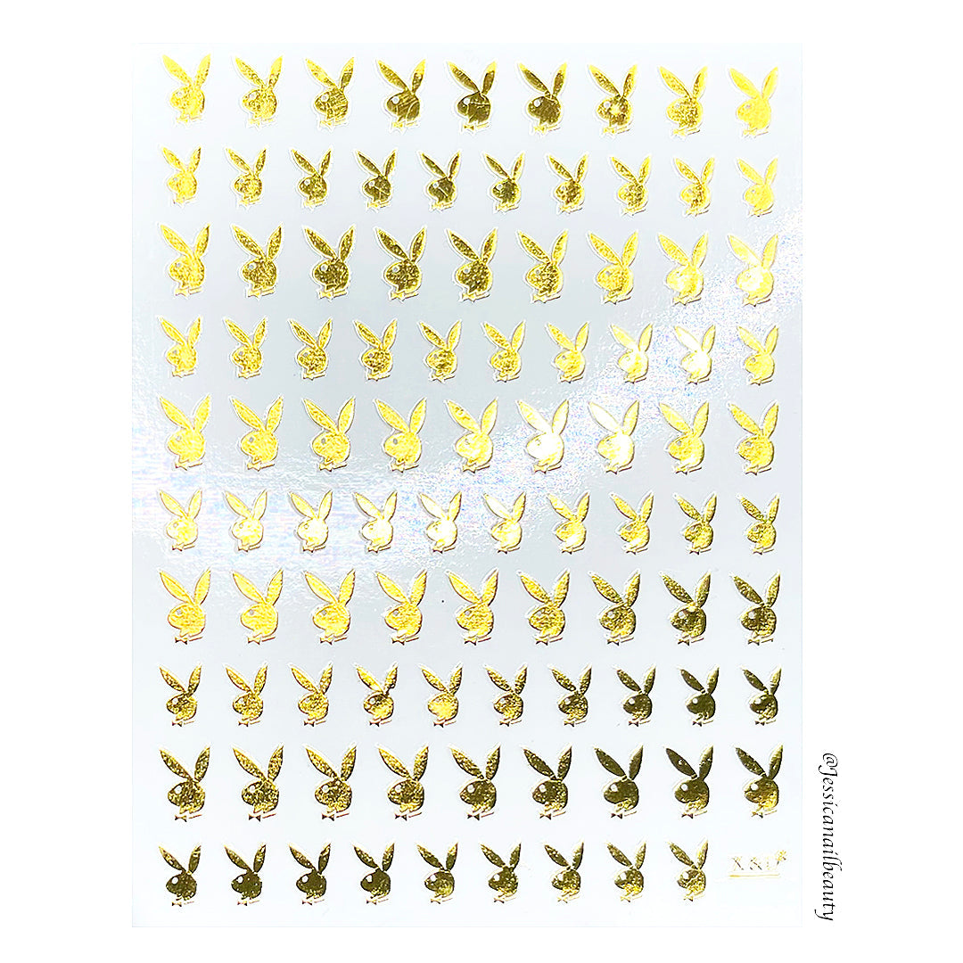 Nail Sticker - Bunny - Gold