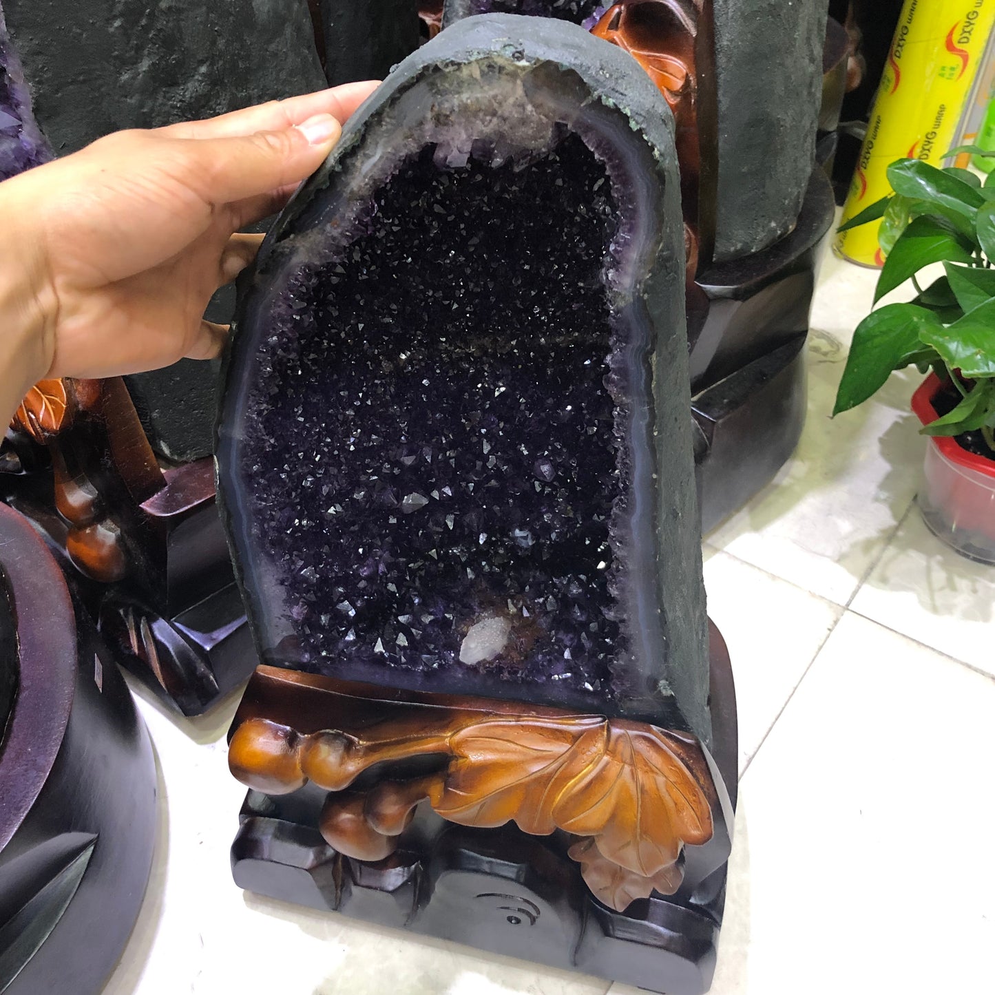 18-20kg Uruguay natural amethyst crystal cave wedding pavilion aquarium decorative crystal healing crystal