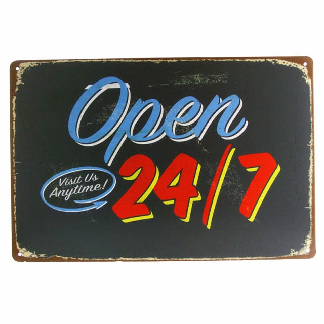 8"x12" "COME IN WE'RE OPEN " And " SORRY WE'RE CLOSED " Vintage Metal Sign Tin Poster Pub Bar Cafe Shop Retro Plaque A409