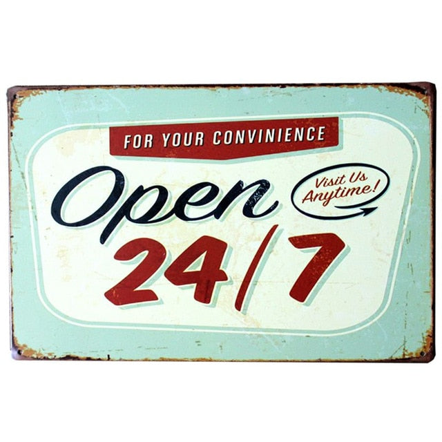 8"x12" "COME IN WE'RE OPEN " And " SORRY WE'RE CLOSED " Vintage Metal Sign Tin Poster Pub Bar Cafe Shop Retro Plaque A409