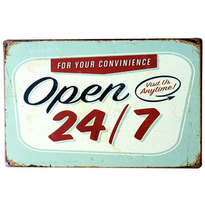 8"x12" "COME IN WE'RE OPEN " And " SORRY WE'RE CLOSED " Vintage Metal Sign Tin Poster Pub Bar Cafe Shop Retro Plaque A409