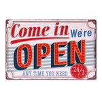 8"x12" "COME IN WE'RE OPEN " And " SORRY WE'RE CLOSED " Vintage Metal Sign Tin Poster Pub Bar Cafe Shop Retro Plaque A409