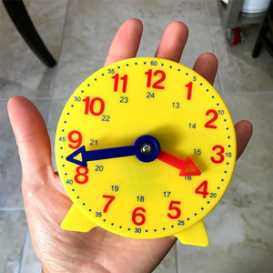 Montessori Student Learning Clock Time Teacher Gear Clock 4 Inch 12/24 Hour