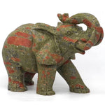 Elephant Statue Natural Gemstone Unakite Crystal Healing Reiki Home Decor 6.1"
