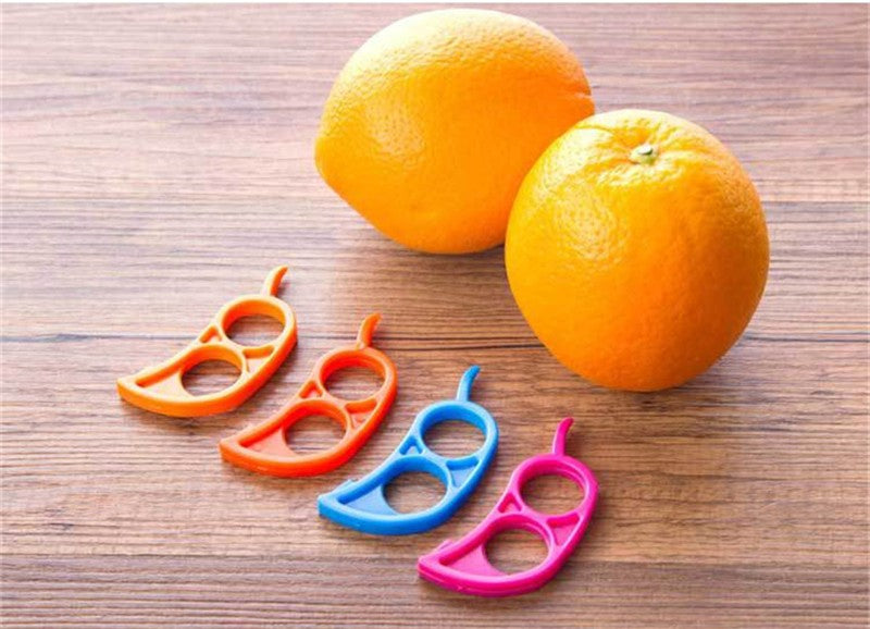 5Pcs Creative Orange Peelers Lemon Slicer Fruit Stripper Easy Opener Citrus Knife Kitchen Tools Gadgets (Random Color)