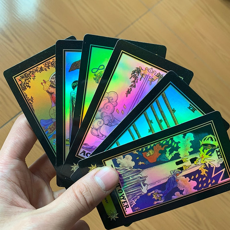 78 PCS/Set Holographic Board Game Shine Waite Tarot Cards Game  English Edition Tarot Board Game