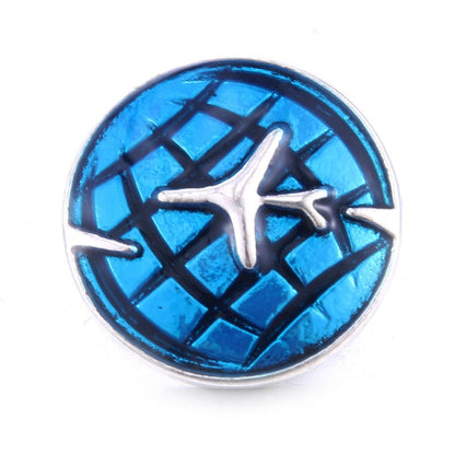 10pcs/lot Snap Button Jewelry Blue Ocean Series Crystal Dolphin Sea 18mm Metal Snap Jewelry Fit DIY Snap Bracelet Bangle Necklac