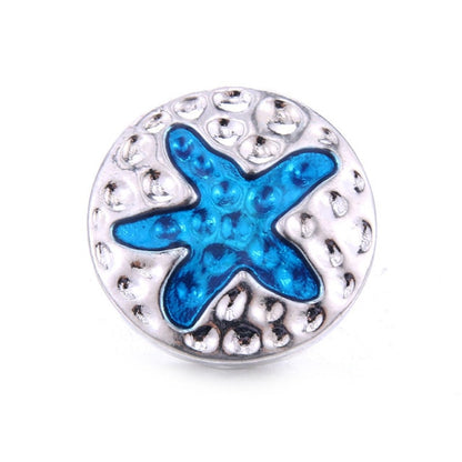 10pcs/lot Snap Button Jewelry Blue Ocean Series Crystal Dolphin Sea 18mm Metal Snap Jewelry Fit DIY Snap Bracelet Bangle Necklac