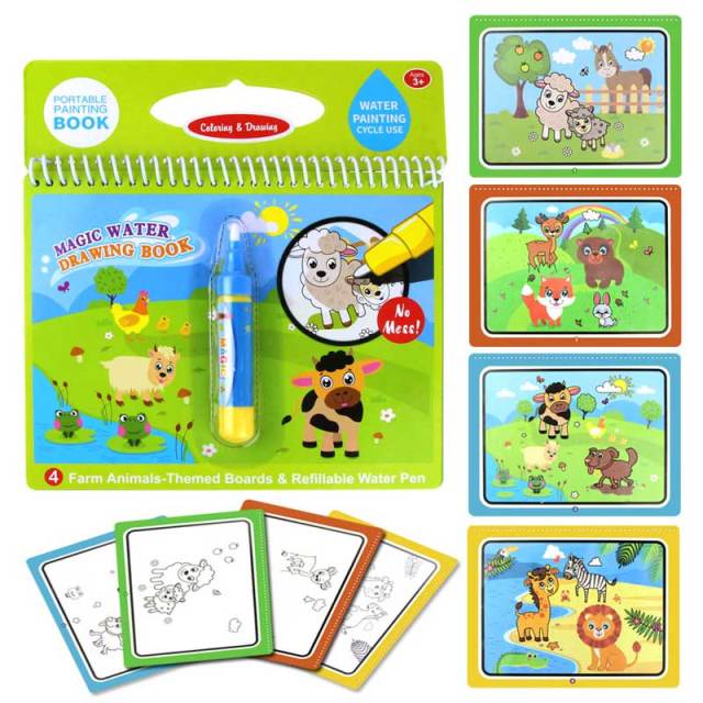 Magic Water Drawing Books Coloring Books Doodle & Magic Pen Painting Drawing Board Children DIY Painting Toys Birthday Gifts