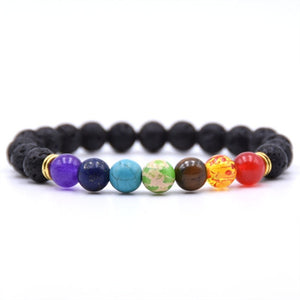 7 Chakra Charms Lava Rock Bracelets For Men Women Essential Oils Diffuser Natural stone Beads Chain Fashion handmade Jewelry