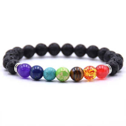 7 Chakra Charms Lava Rock Bracelets For Men Women Essential Oils Diffuser Natural stone Beads Chain Fashion handmade Jewelry