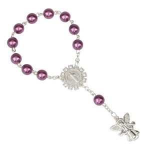 10pcs Imitation Pearl Beads Catholic Rosary Catholic Holy Communion Angel Wings Crucifix Pendants Bracelet nice gift