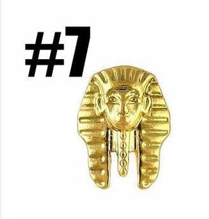 20pcs Gold Metal Egyptian pharaoh Cleopatra design alloy charms for nail art Decoration Accessories Supplies Tools  2018 new